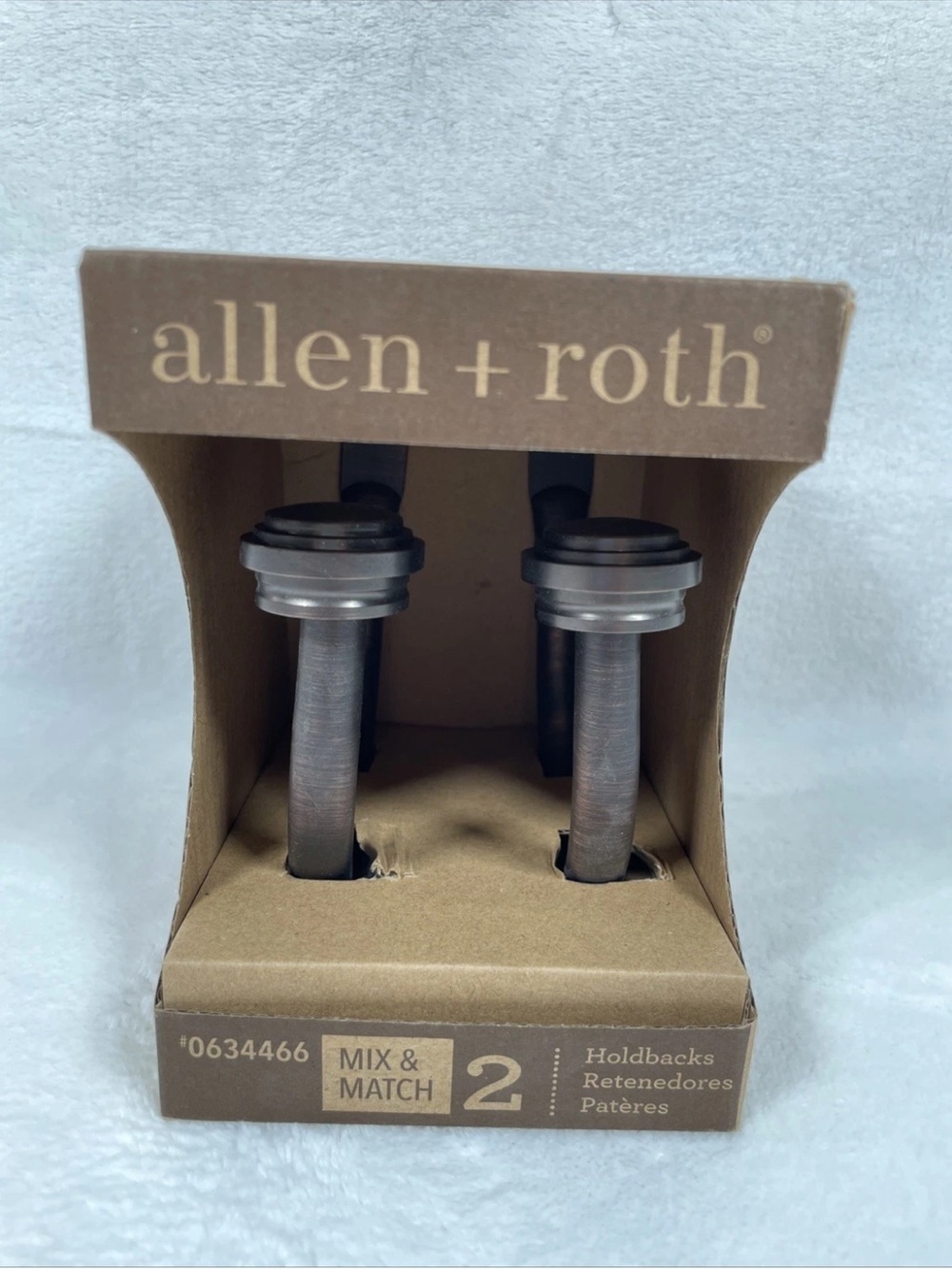 NIB! Allen and Roth Curtain Holdbacks - SET OF 2 - Oil Rubbed Bronze #0634466